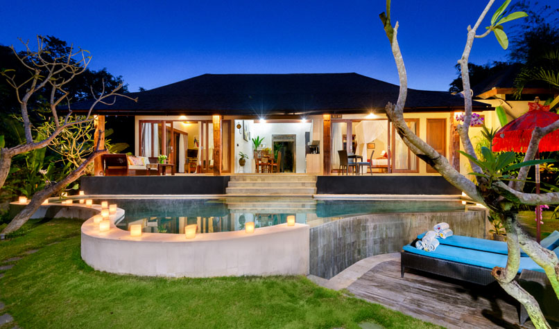 Pool with Rice Field View